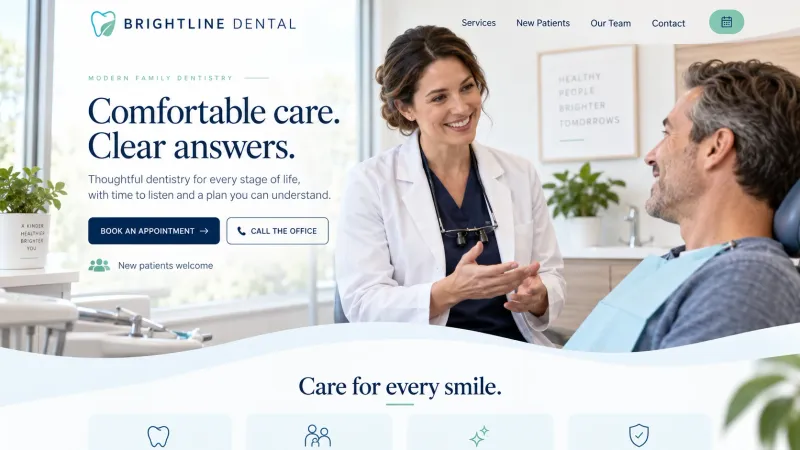 Brightline Dental website design concept